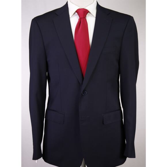 Calvin Klein Men's Solid Navy Blue 2-Btn Wool Stretch Suit 40R - Picture 2 of 10